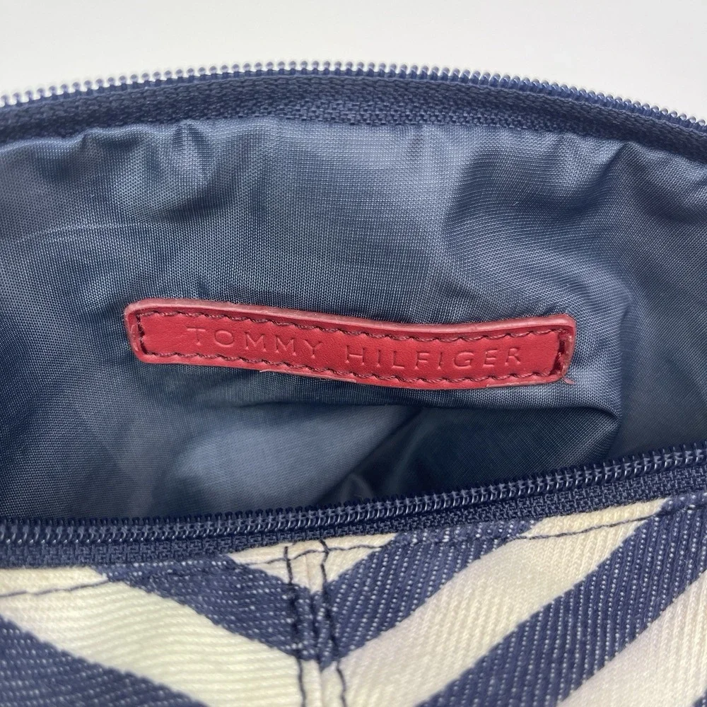 Tommy Hilfiger Cosmetic Makeup Zippered‎ Pouch Cloth Classic Stripes Vintage